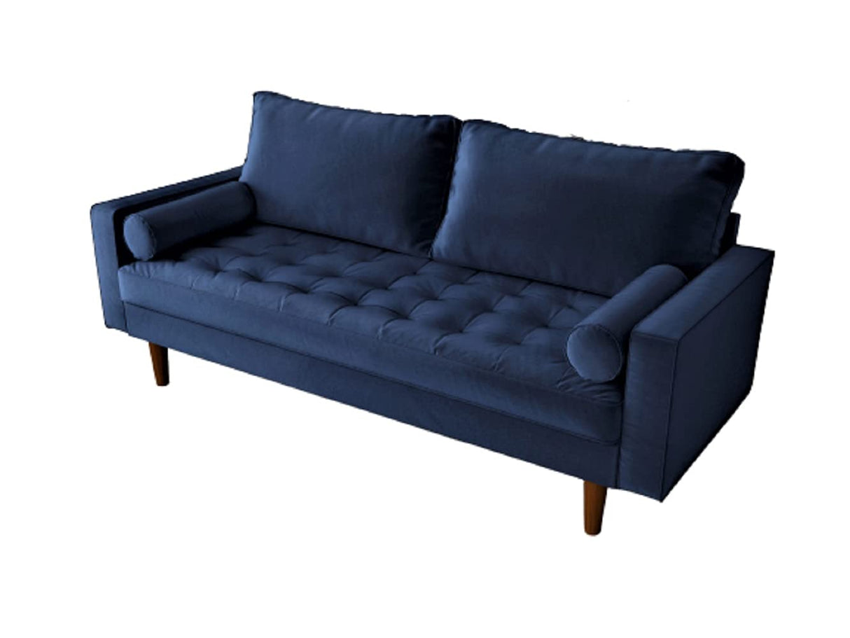 Womble Mid Century Modern Soft Velvet Upholstered Tufted Seat Sofa