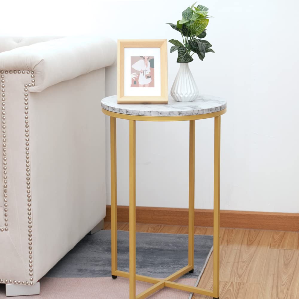 Concept Modern X-Shaped Small Round Side End Accent Table