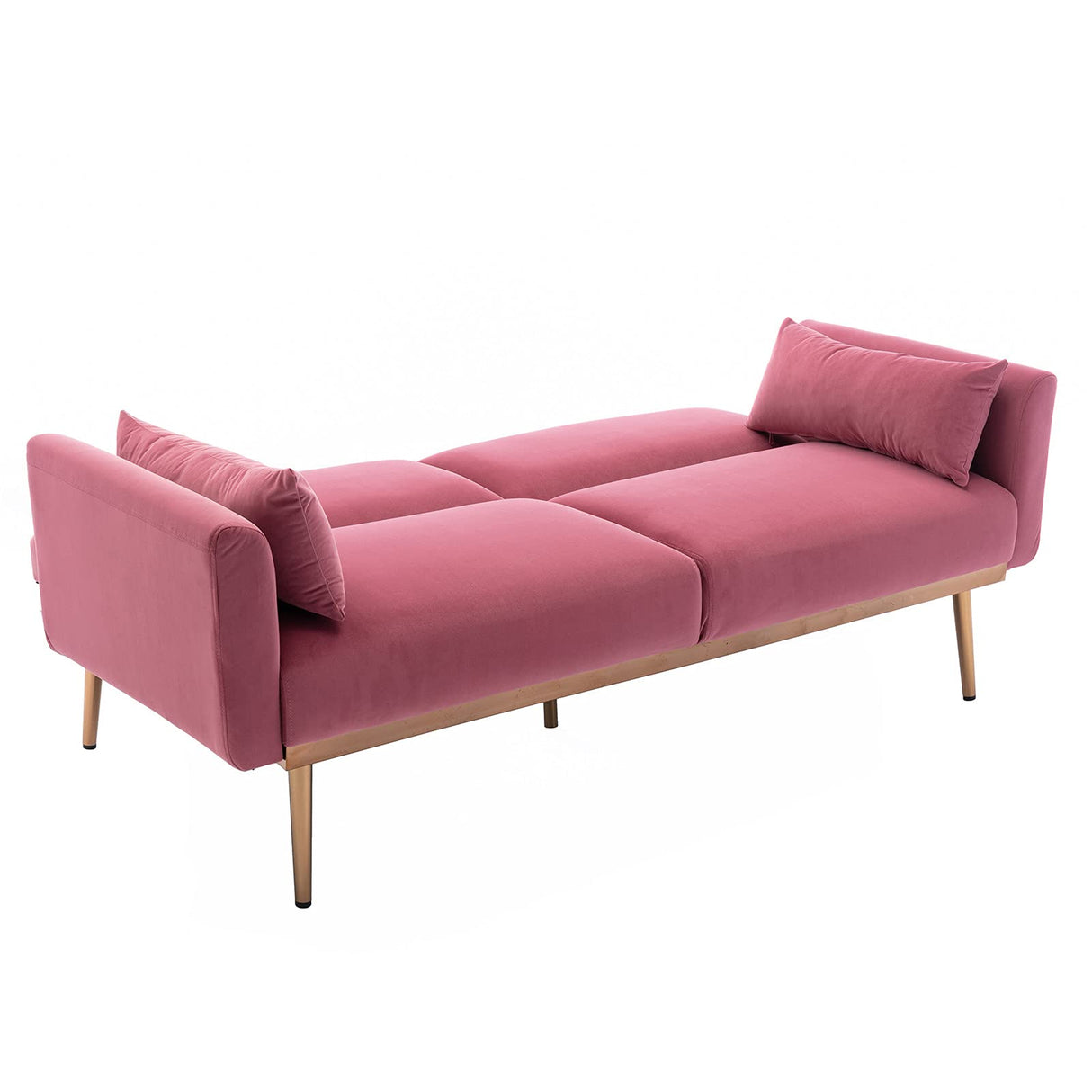 Velvet Futon Bed Couch, Velvet Upholstered Mid Century Sofa Sleeper for Living Room