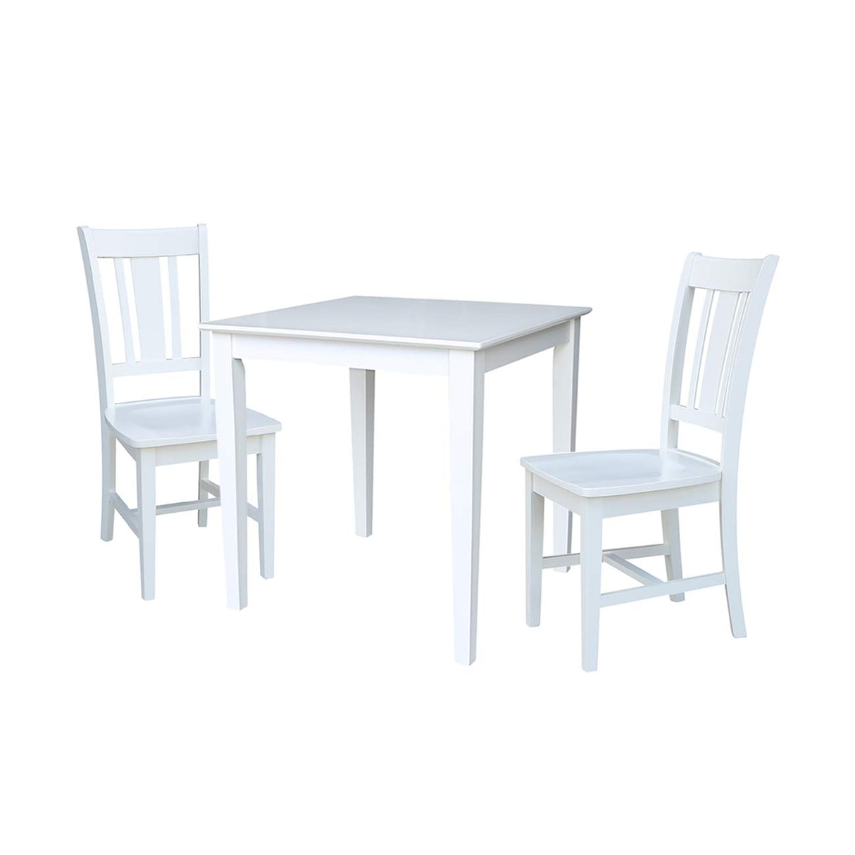30X30 2 San Remo Chairs Dining Table, White