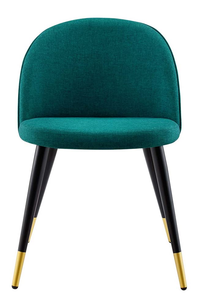 Teal Fabric Upholstered Dining Accent Chairs - Set of 2