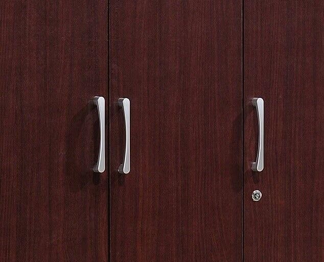 Mahogany Wardrobe Armoire with Hanging Rod, 2 Doors, Spacious Storage