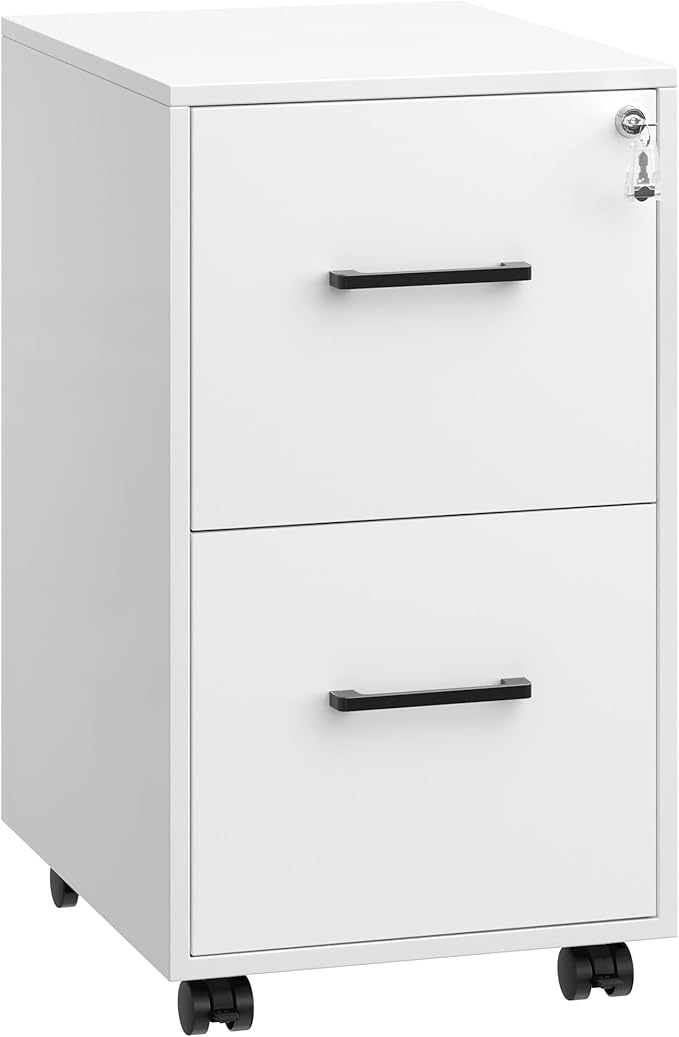 File Cabinet, Pre-Assembled Except Wheels and Handles, Office Filing Cabinet with Lock