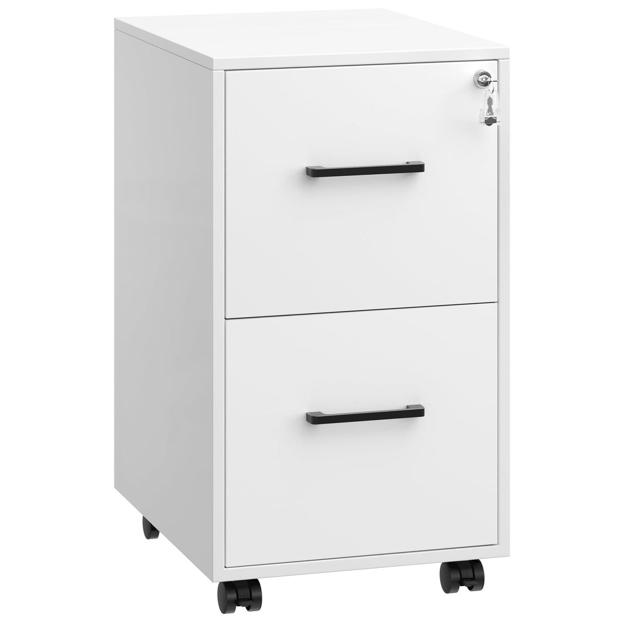 File Cabinet, Pre-Assembled Except Wheels and Handles, Office Filing Cabinet with Lock