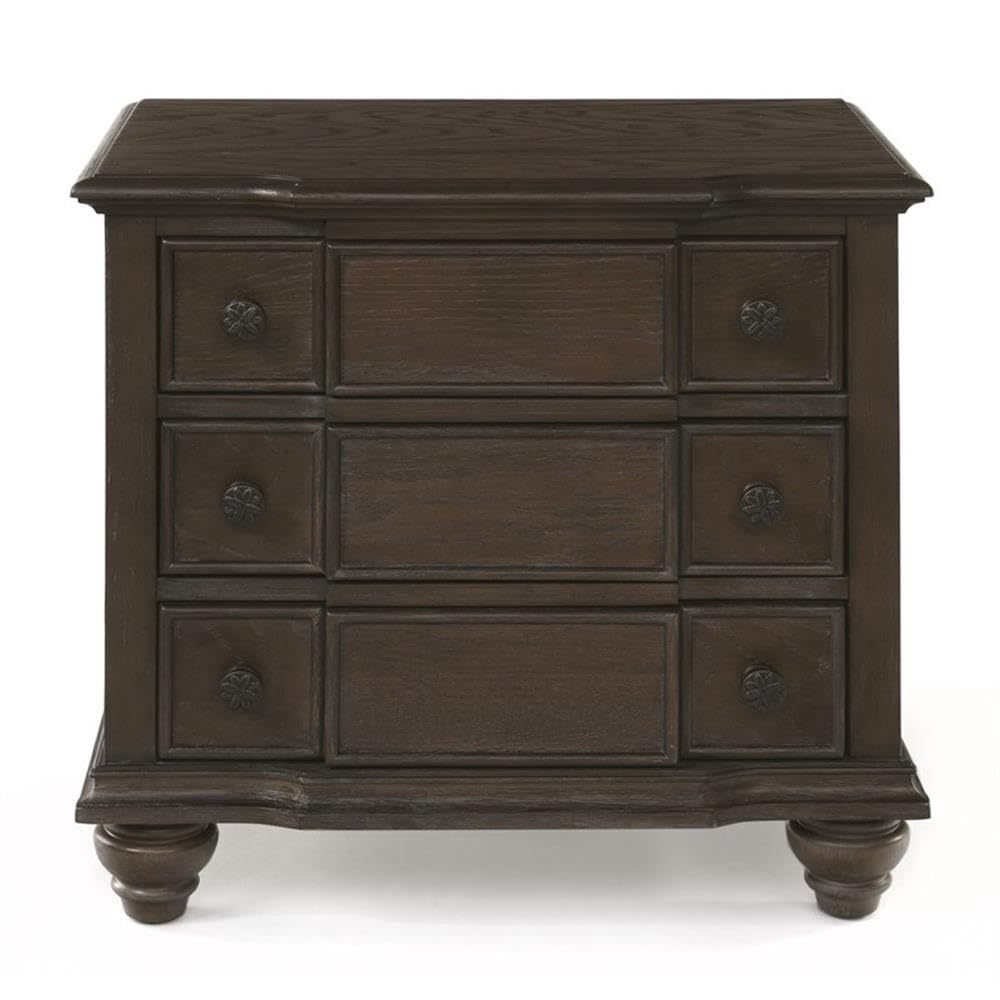 Baudouin 3 Drawer Wooden Nightstand