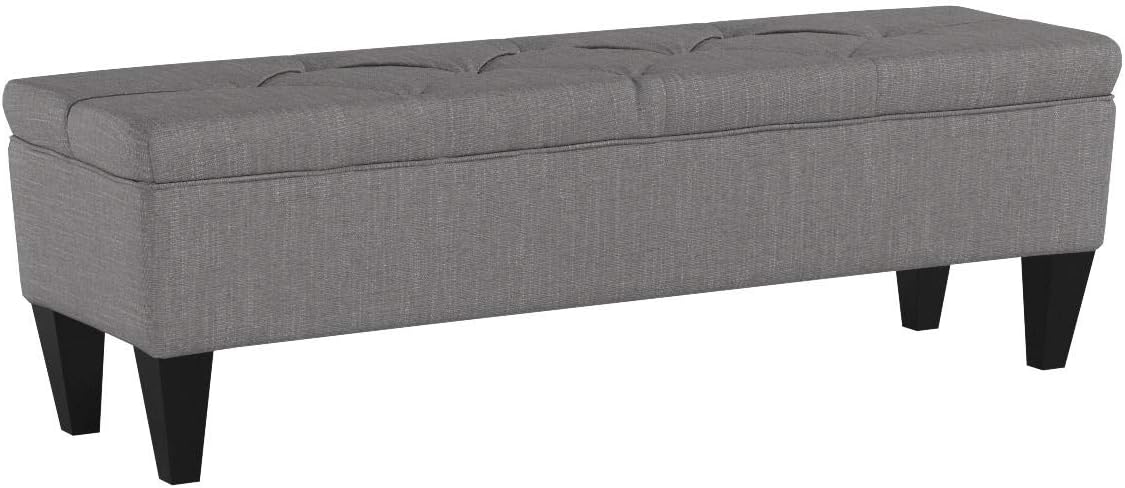 Brooke Collection Diamond Tufted Upholstered Long Bedroom Storage Bench