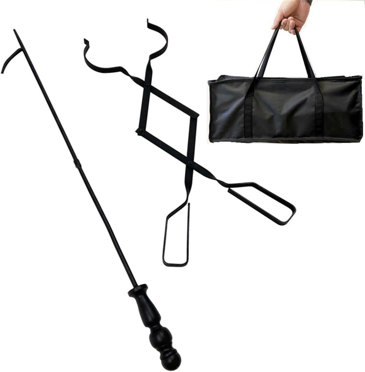 Heavy Duty 32 inch Long Campfire Bonfire Poker Stick 25 Inch Fireplace Tong