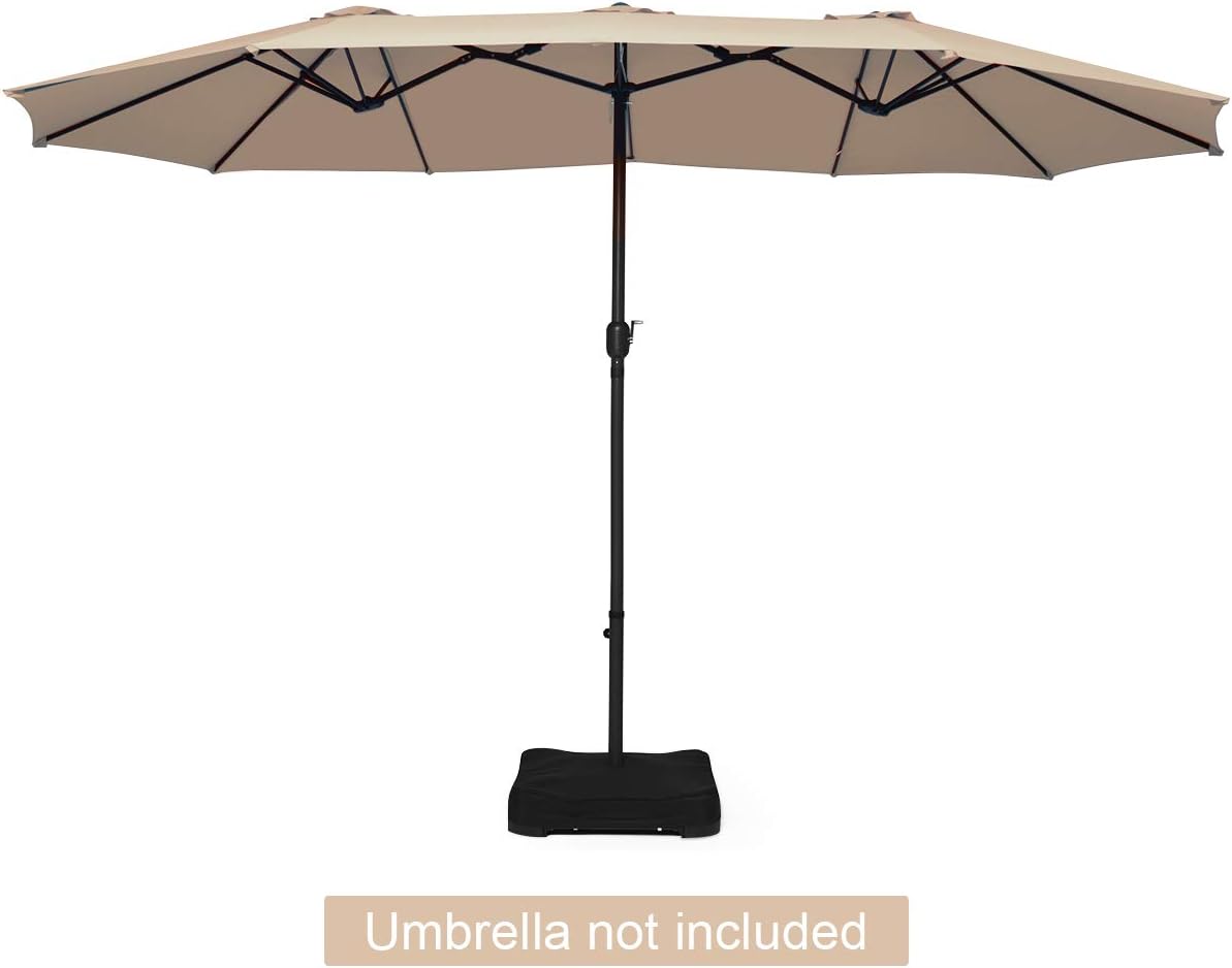 Tangkula Patio Umbrella Base, 220 lbs Heavy Duty Sand Filled Weighted Umbrella Stand with 2 Sandbags, All Weather Oxford Cover, for Poles up to 1.9 inches, for 15 ft Large Market Table Pool Umbrella