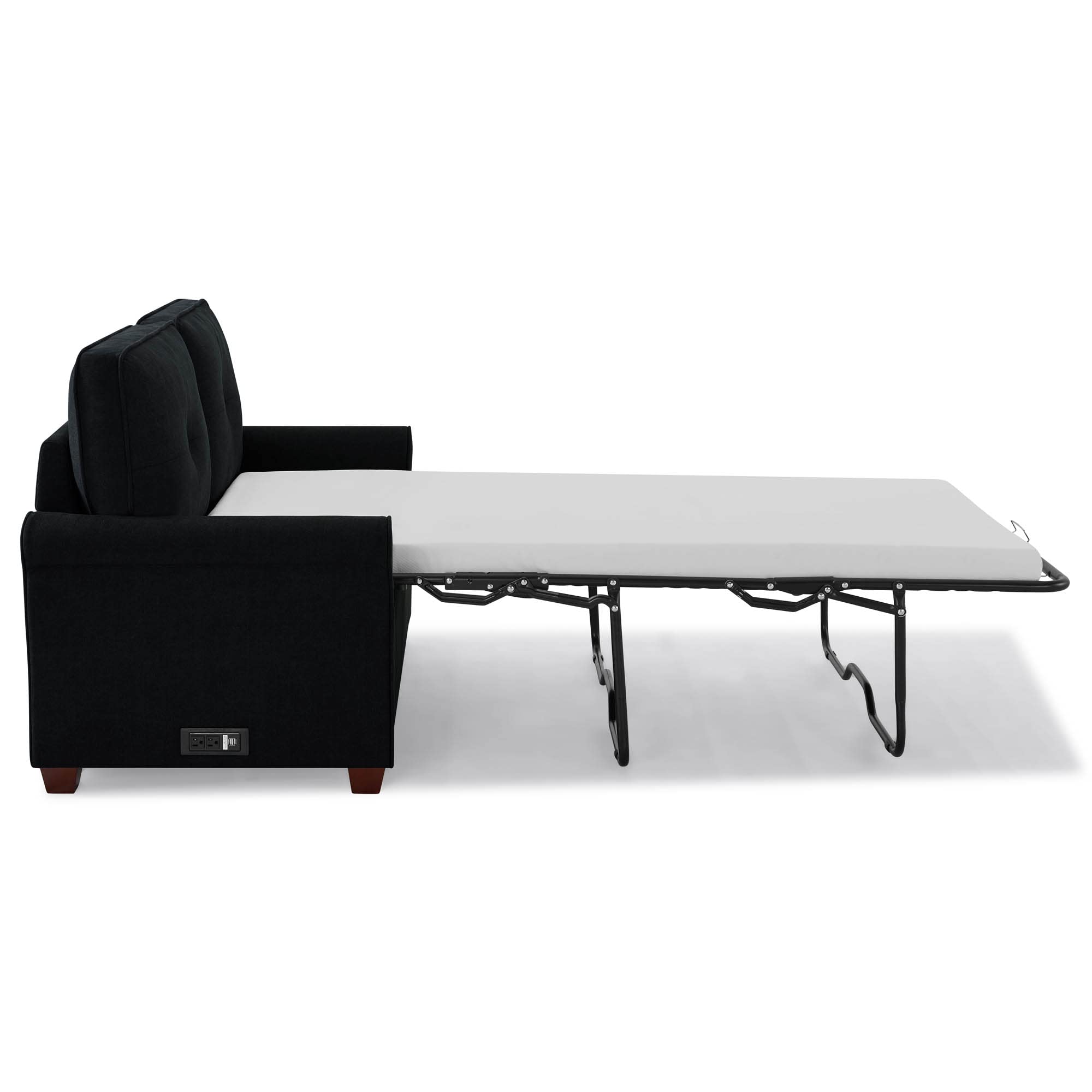 Solutions Armisen Convertible Loveseat, Black Linen