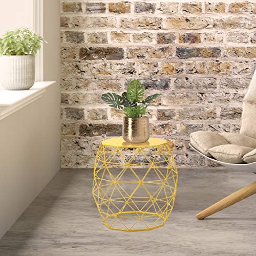 Home Garden Accents Wire Round Iron Metal Stool Side End Table