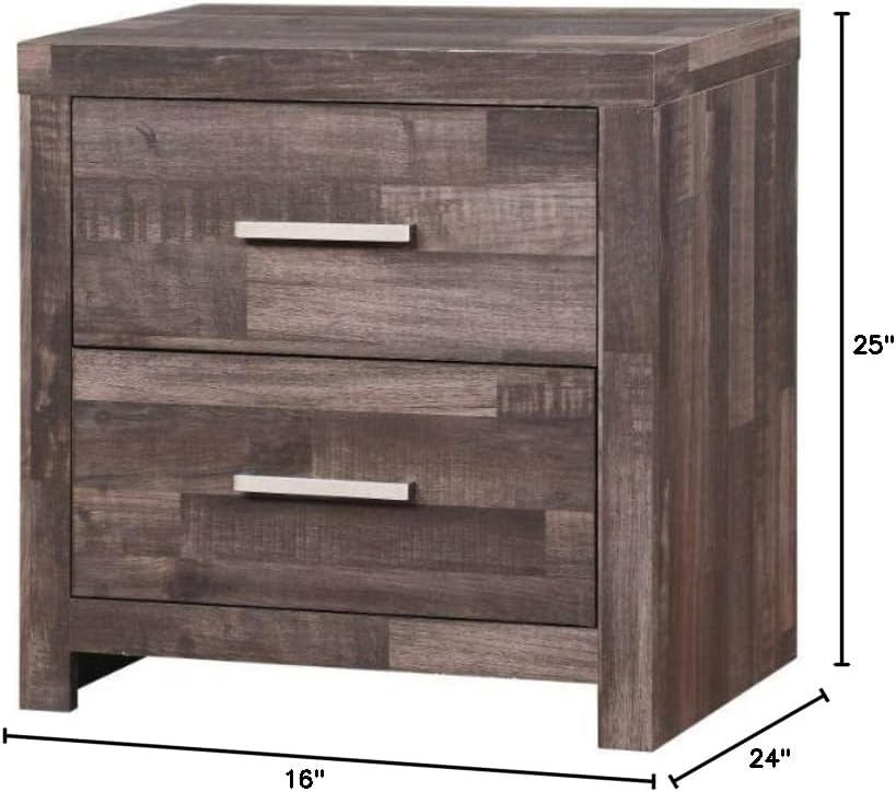 Rustic 2-Drawer Nightstand
