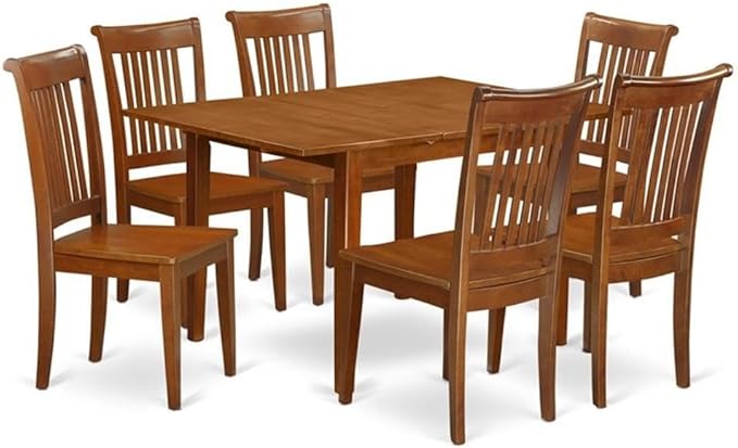 MLPO5-SBR-W Milan 5 Piece Set Includes a Rectangle Dining Room Table with Butterfly