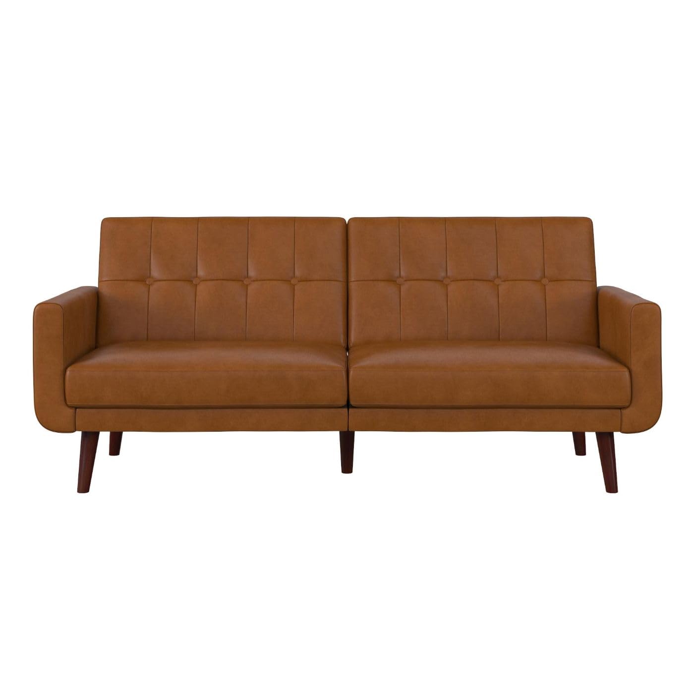 Nia Modern, Upholstered Accent, Camel Faux Leather Chair