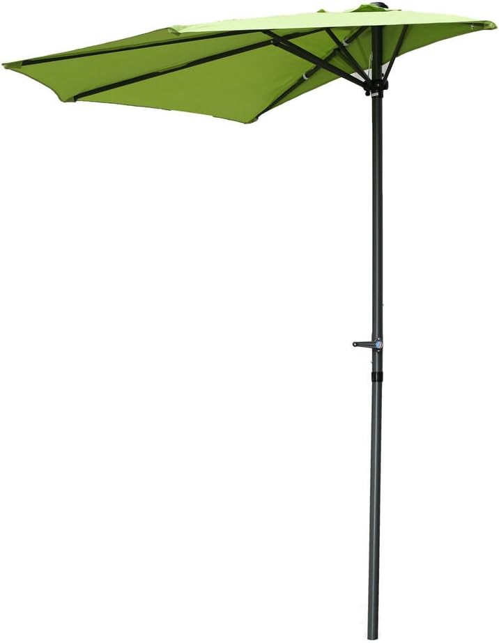 Furniture Piece 9-Foot Half Round Wall Hugger Umbrella