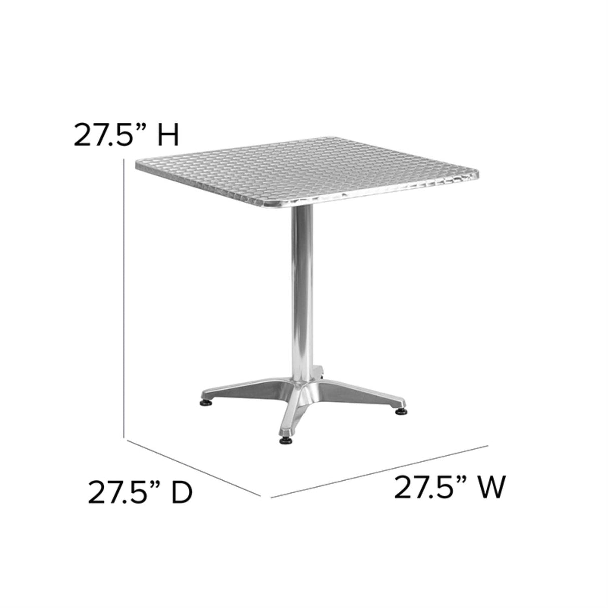 Mellie 27.5'' Square Aluminum Indoor-Outdoor Table with Base