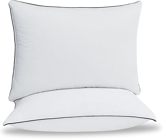 Natural Goose Down Pillows - Soft and Support Down Bed Pillow for Back