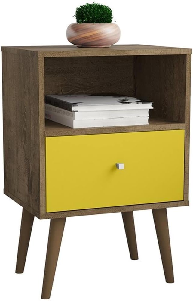 1-Drawer Transitional Solid Wood Nightstand
