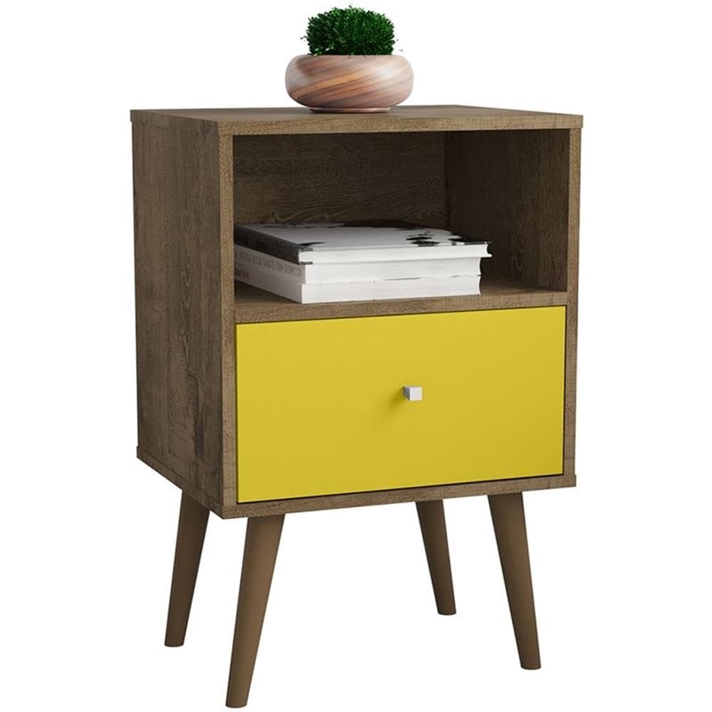 1-Drawer Transitional Solid Wood Nightstand