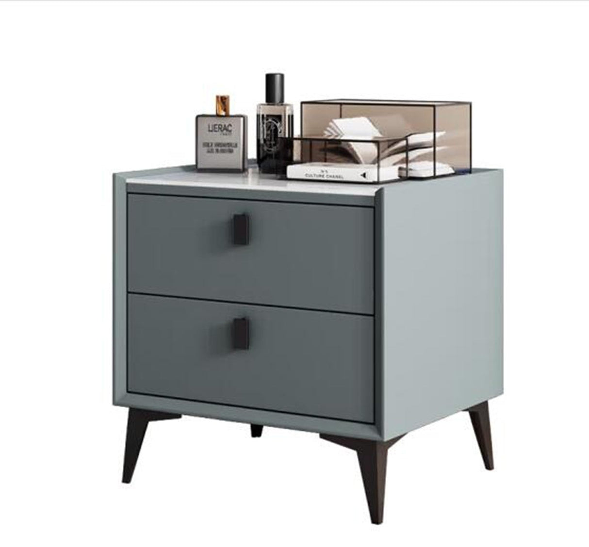 Wood Bedroom Cabinet Storage Leather Art Bedside Cabinet