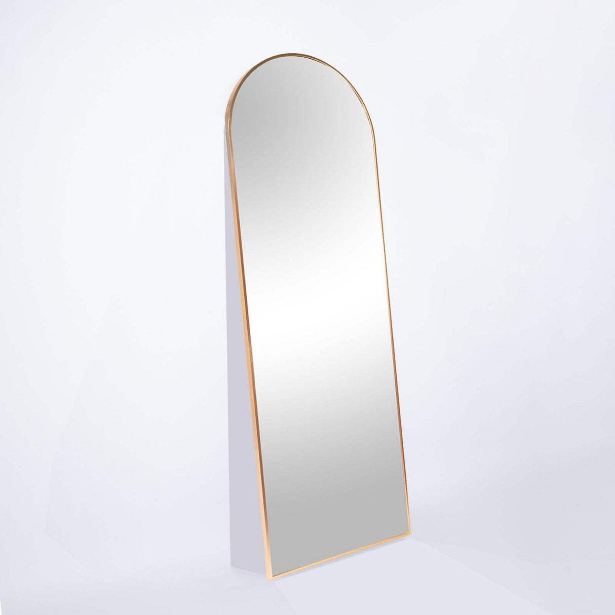 Gold Arched Full-Length Mirror with Stand – Metal Frame