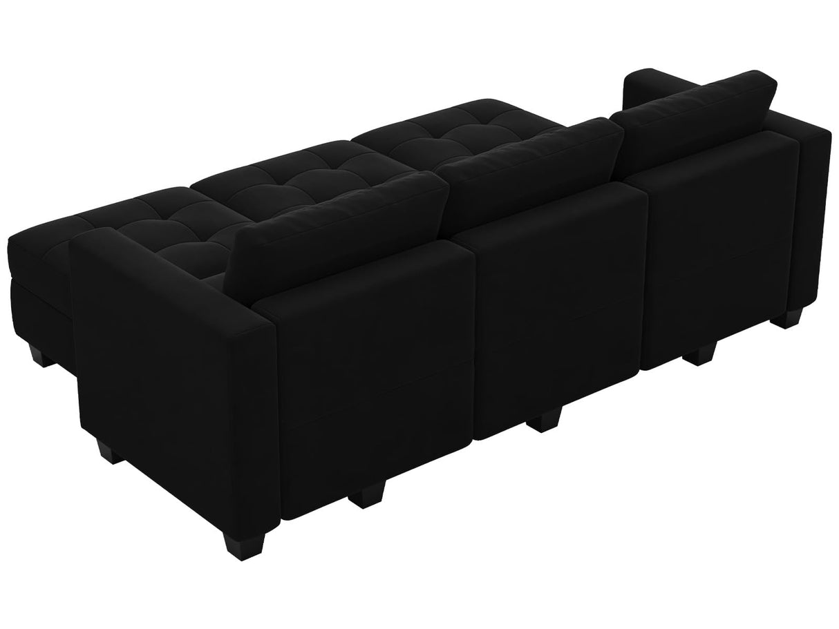 Modular Sectional Sleeper Sofa with Storage Velvet Sectional Couch with Chaise