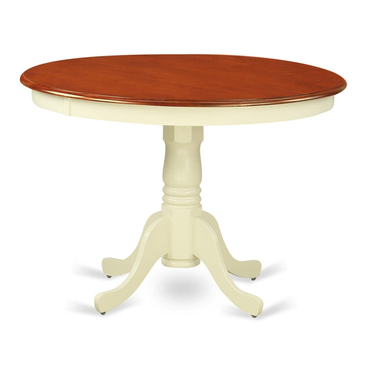 HLCL5-BMK-W 5 Piece Dining Set Includes a Round Dining Room Table with Pedestal