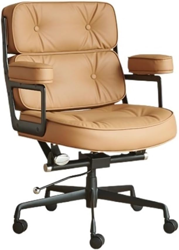 Ergonomic Office Chair, Executive Office Chair Genuine Leather Light Luxury Home \