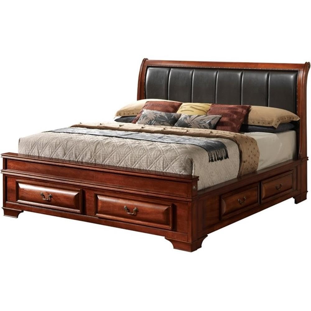 King Storage Bed in Oak