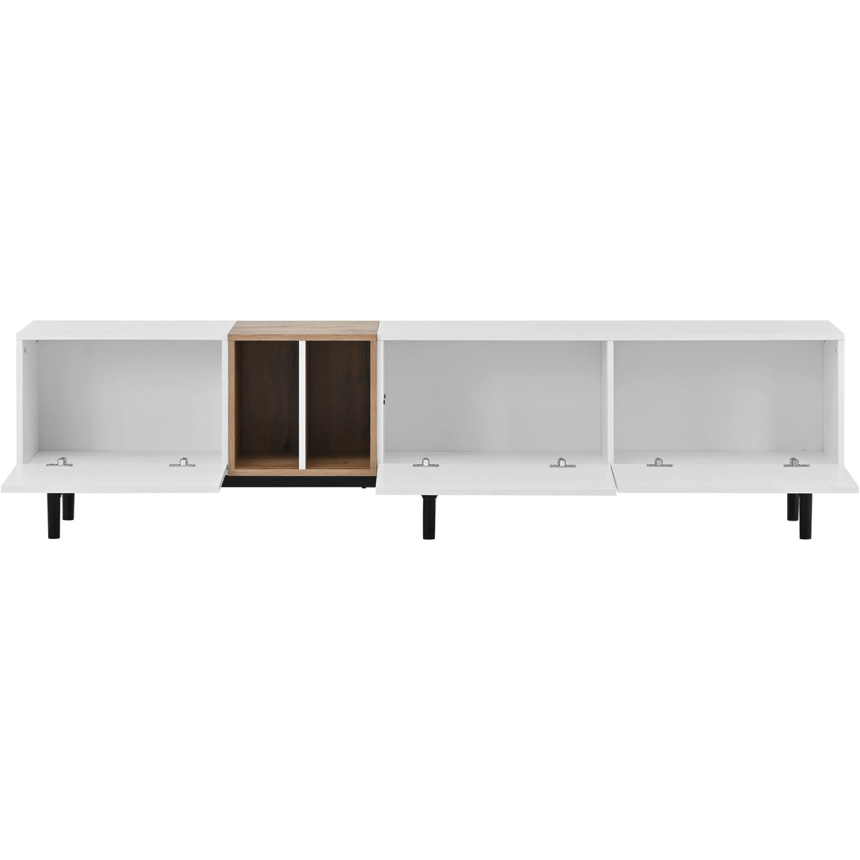 Modern TV Stand for 80’’ TV with 3 Doors, Media Console Table