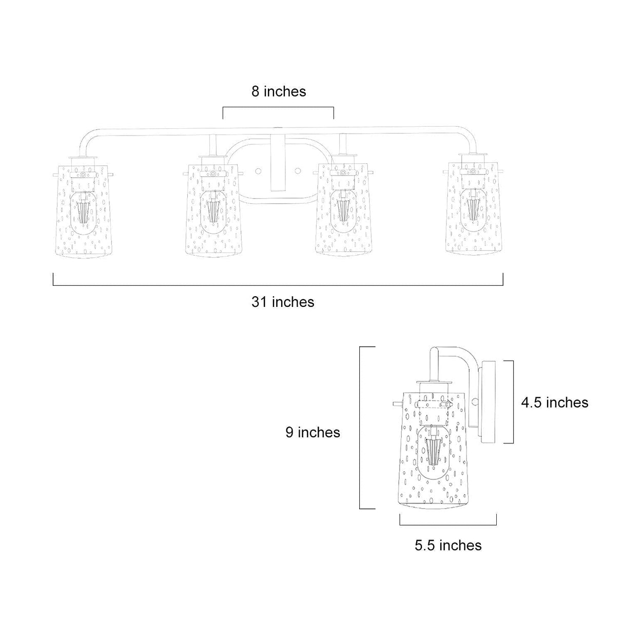 Bathroom Vanity Light, 31'' Gold Bathroom Light Fixtures