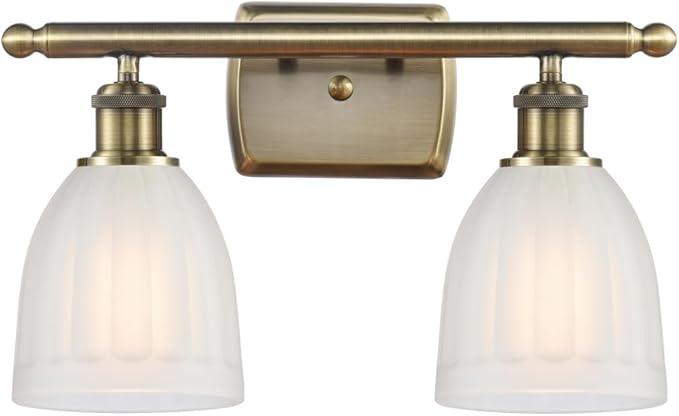516-2W-AB-G441 Transitional Two Light Bath Vanity from Ballston Collection in Brass