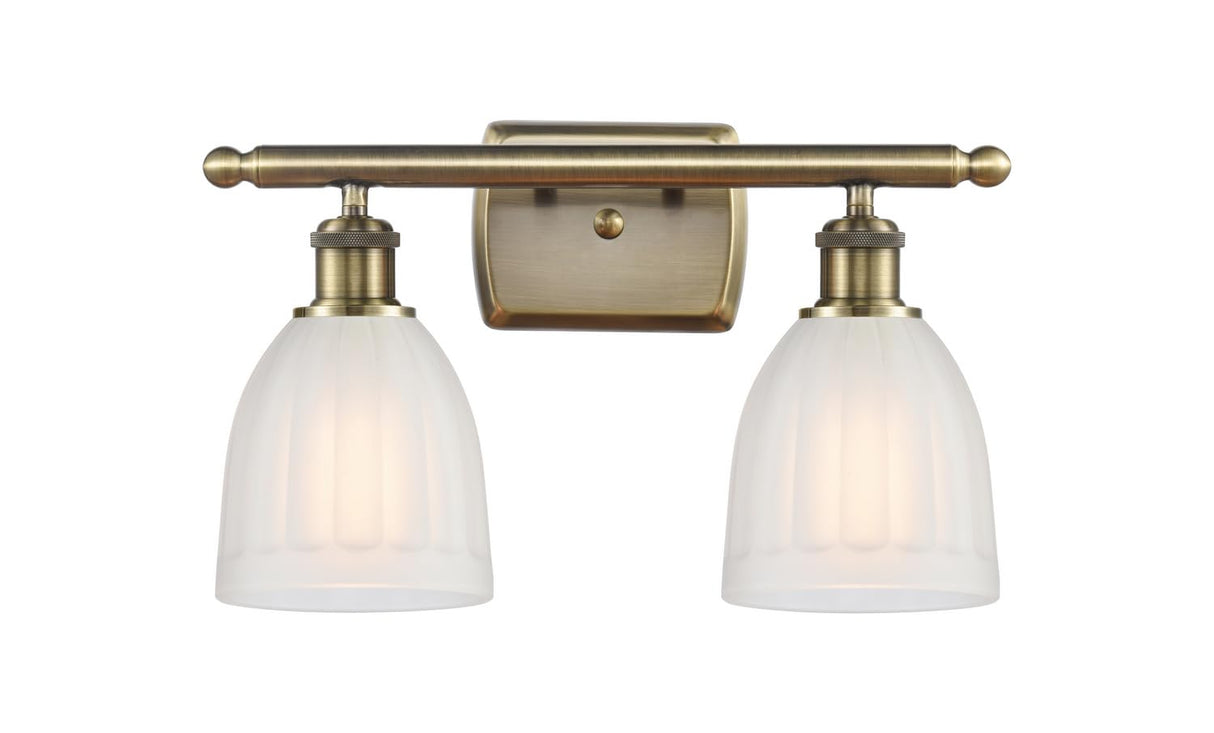 516-2W-AB-G441 Transitional Two Light Bath Vanity from Ballston Collection in Brass