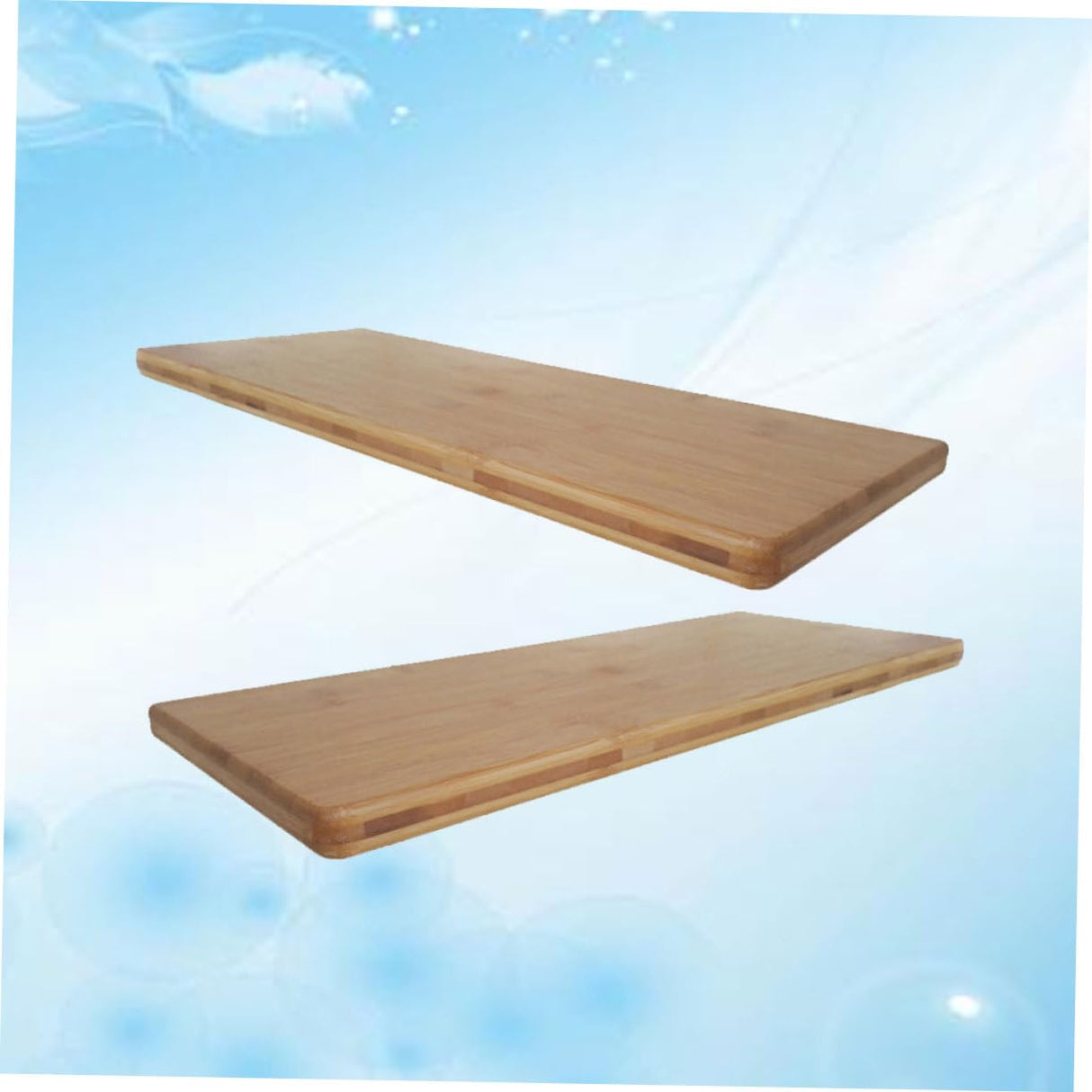 Bamboo Wall Shelves 2 Pcs Set 20CM and 30CM Wall Decor Book Storage Rack Easy