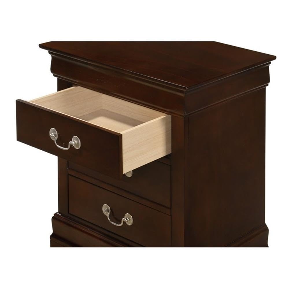 Louis Phillipe 3 Drawer Nightstand in Cappuccino