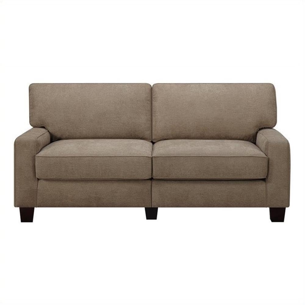 Contemporary Fabric Upholstered Sofa in Fawn Tan