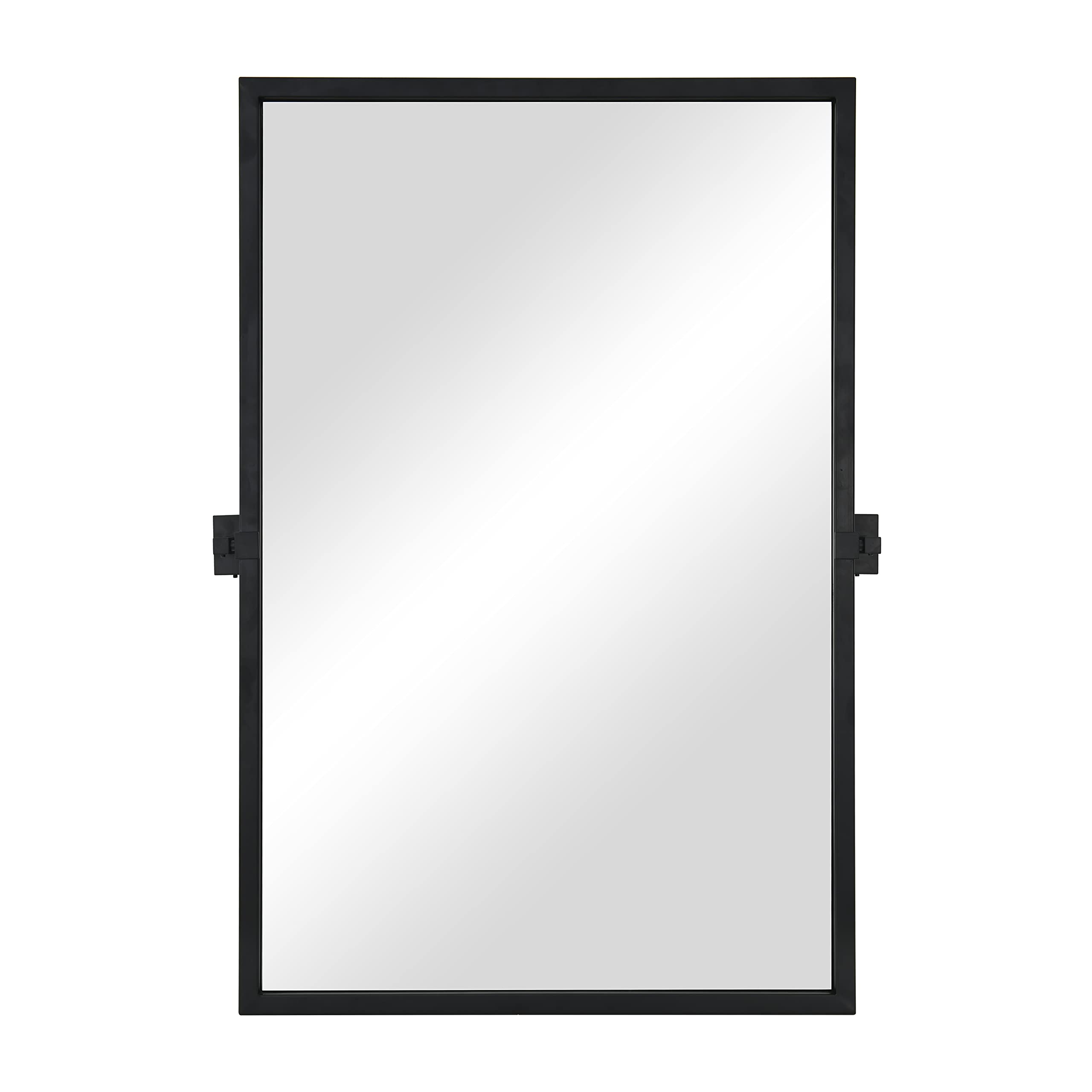 24x36 Inch Pivot Mirror Black Metal Frame Tilting Bathroom Mirrors for Over Sink