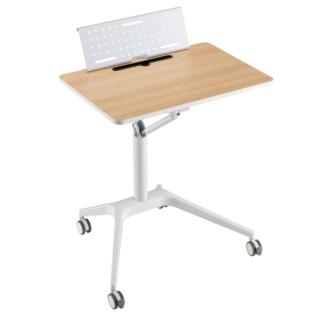 Mobile Standing Desk, Height Adjustable Sit to Stand Desk with Detachable Holder
