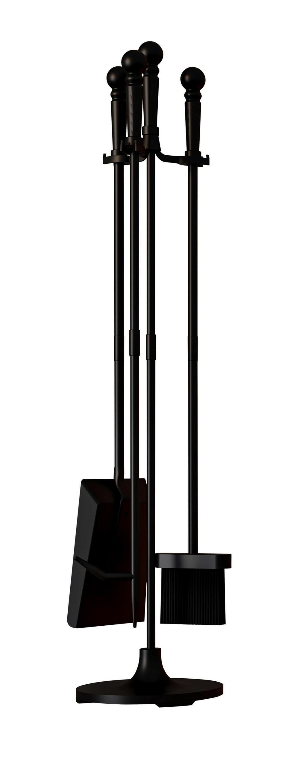 Fireplace Tools Set 4 Pieces Black Wrought Iron Fire Tool Set