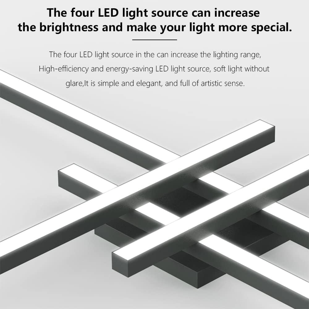 Modern LED Ceiling Light Fixture - 4 Lights Black