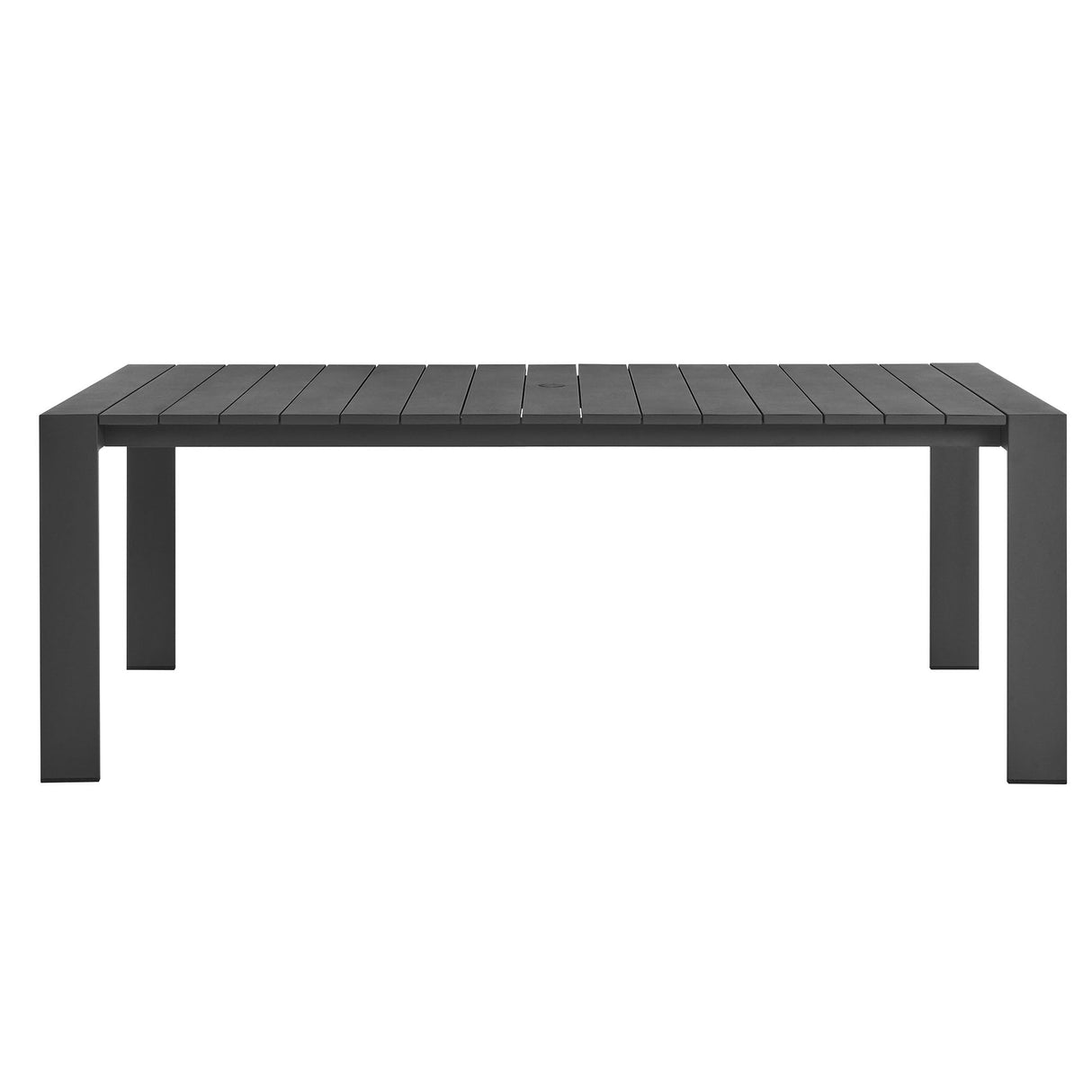 Tahoe Outdoor Patio Powder-Coated Aluminum Rectangular Dining Table in Gray