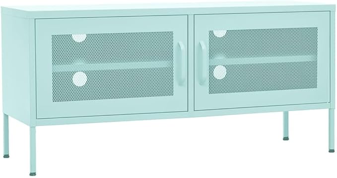 Steel TV Stand with Adjustable Levelers, Olive Green, 41.3"x13.8"x19.7"