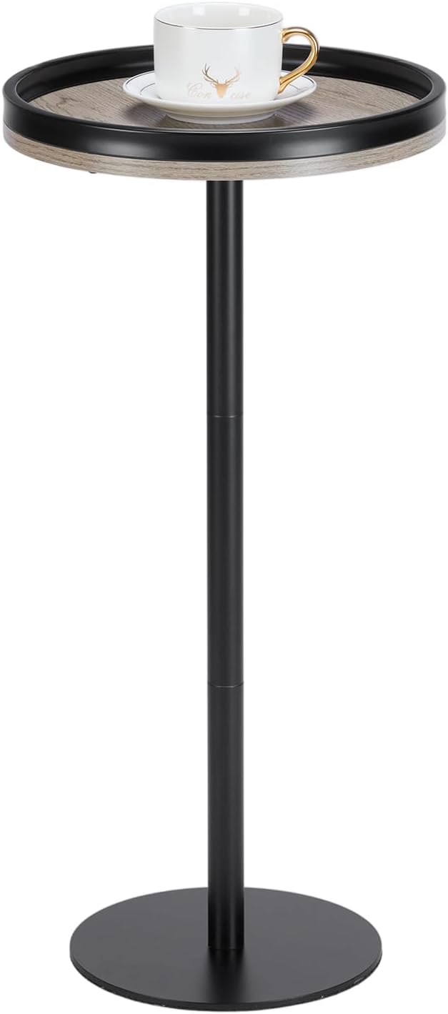 Round Drink Table,Small Pedestal Table,Small Round Side Table for Small Spaces