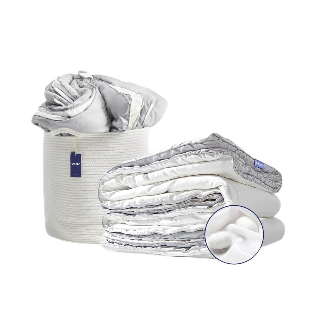 All Season Silk Comforter, Quilt and Duvet Insert for Hot Sleepers, 100% Silk Fill