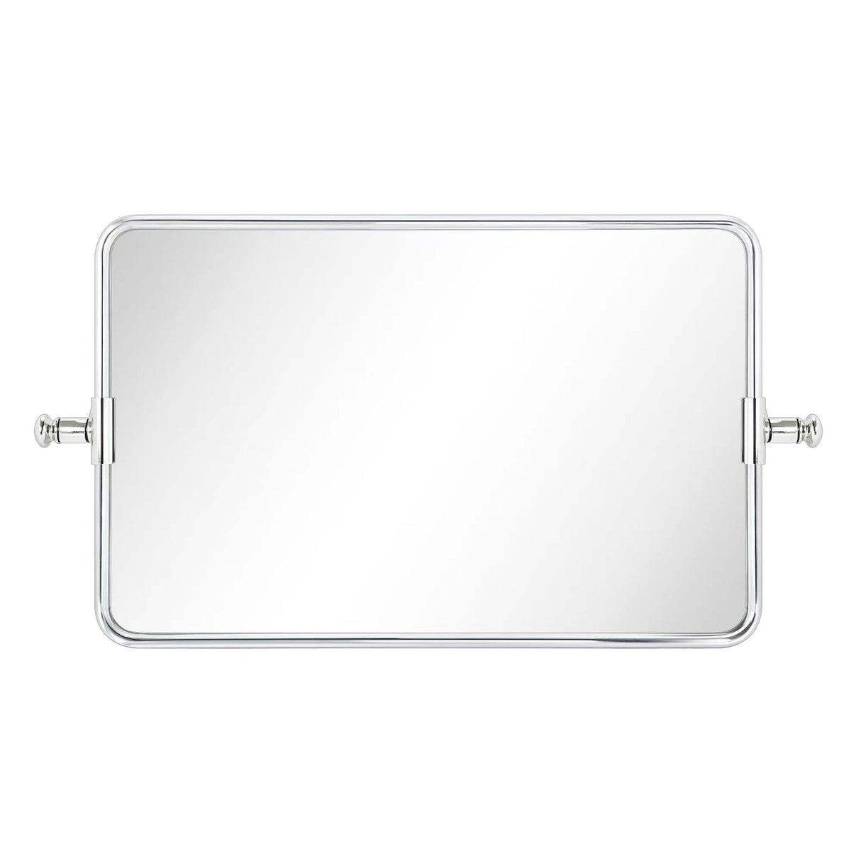 Chrome Rounded Rectangle Pivot Bathroom Mirror 14 x 22 Inch