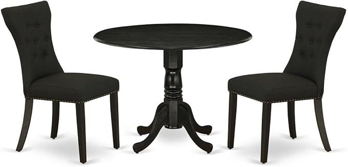 DLGA5-ABK-24 5 Piece Kitchen Table & Chairs Set Includes a Round Dining Room Table