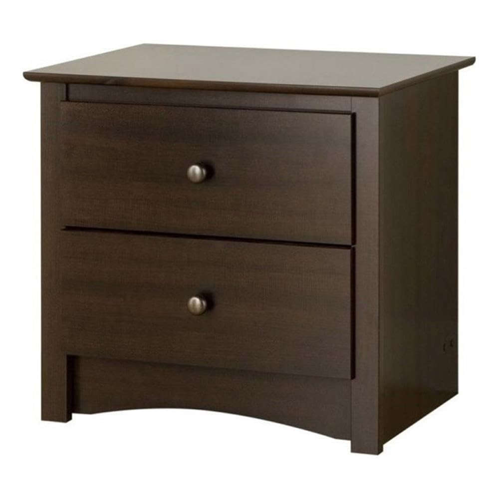 2-Drawer Contemporary Composite Wood Nightstand
