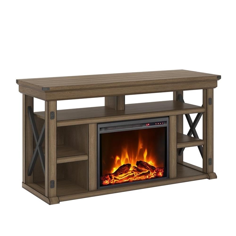 Wildwood Fireplace TV Stand for TVs up to 60", Rustic Gray