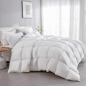 Luxury Super King Size Down Feather Fibers Comforter, Fluffy Feather Duvet