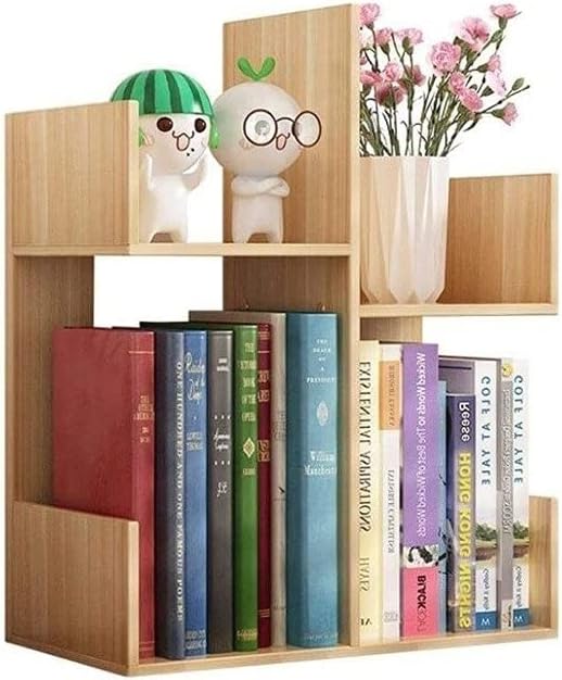 EESHHA Desktop Bookshelf Simple Bookshelf Multifunctional Bedroom Bookcase Creative Economical Multi-Layer Book Cabinet with Drawer