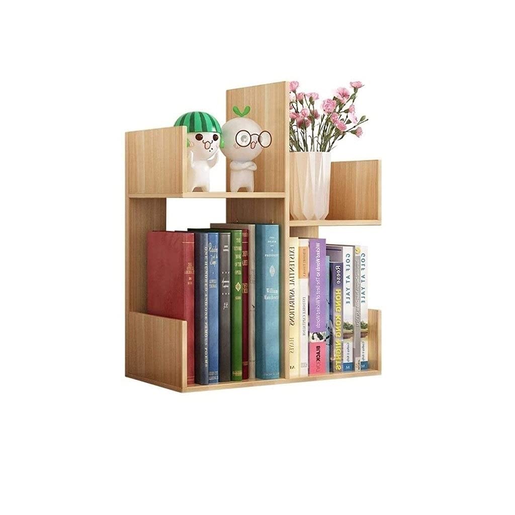 EESHHA Desktop Bookshelf Simple Bookshelf Multifunctional Bedroom Bookcase Creative Economical Multi-Layer Book Cabinet with Drawer